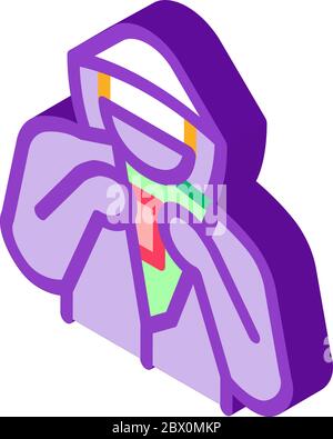 Shoplifter with Goods isometric icon vector illustration Stock Vector