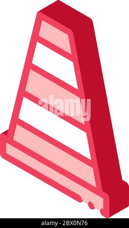 Road Cone isometric icon vector illustration Stock Vector