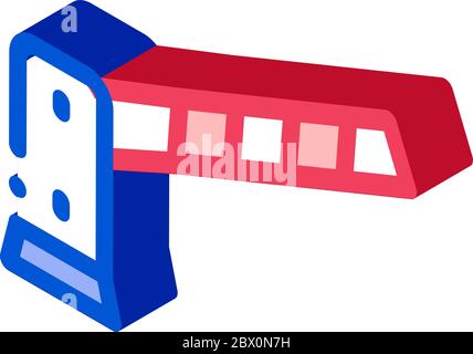 Parking Barrier isometric icon vector illustration Stock Vector