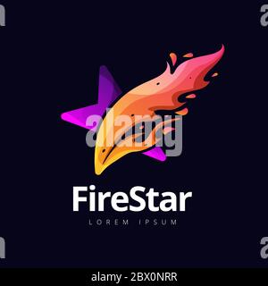 Creative Fire Star Logo Design Symbol Icon Stock Vector