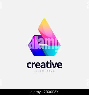 Abstract Trendy Fire Shape Logo Design Stock Vector