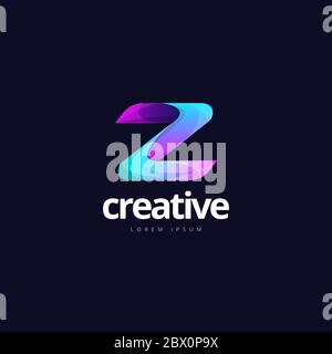 Vibrant Trendy Colorful Creative Letter Z Logo Stock Vector