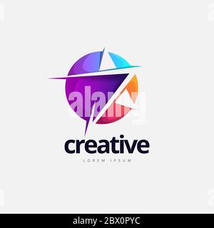 Vibrant Creative Star Logo Design Stock Vector