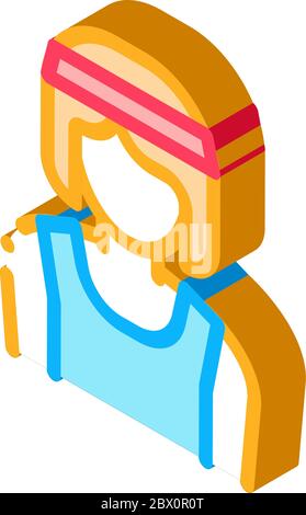 Female Athlete Sportsman isometric icon vector illustration Stock Vector