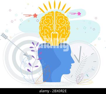 Brain is like a tree growing in a human head. Stock Vector