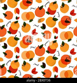 Abstract seamless pattern with fruits Stock Vector