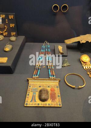 gold jewelry at egyptian museum in cairo Stock Photo