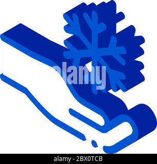 Fancy Snowflake Sign isometric icon vector illustration Stock Vector