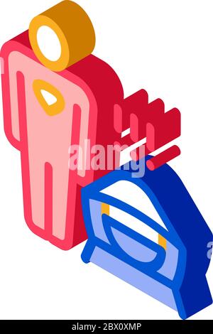 Floodlight Give Signal isometric icon vector illustration Stock Vector