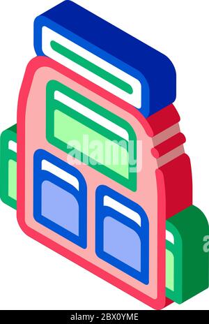 Travel Camping Backpack isometric icon vector illustration Stock Vector