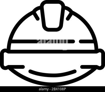 Communications engineer helmet icon, outline style Stock Vector