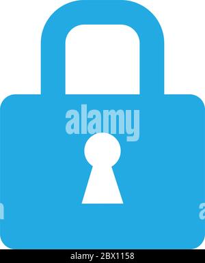Lock icon security symbol flat style isolated on white Stock Vector