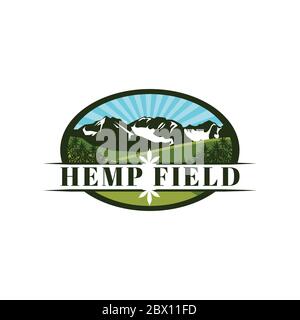 Hemp Yard and Farm Emblem Logo Design Stock Vector