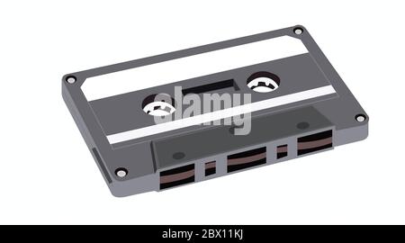 Vector Isolated Illustration of a Cassette Tape Stock Vector