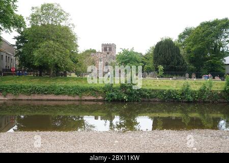 An empty River Eden in Appleby in Cumbria, on what would have been the first day of Appleby Horse Fair, an annual gathering of travellers, which has been cancelled due to the coronavirus pandemic. Stock Photo