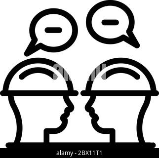 Communications engineer chat icon, outline style Stock Vector