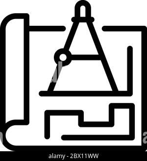 Communications engineer plan icon, outline style Stock Vector