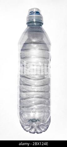 Empty plastic water bottle on a white background Stock Photo