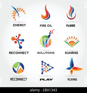 Abstract Colorful Logo Set Sign Symbol Icon Stock Vector