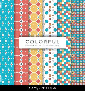 Colorful Seamless Vector Patterns Stock Vector