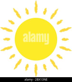 Sun vector cartoon icon illustration isolated on white background Stock Vector