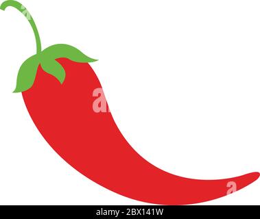 chili pepper red flat mexican icon jalapeno vector illustration isolated on white Stock Vector