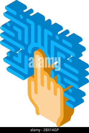 Biometric Fingerprint Verification isometric icon vector illustration Stock Vector