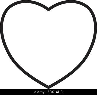 heart linear icon love symbol on white illustration Stock Vector