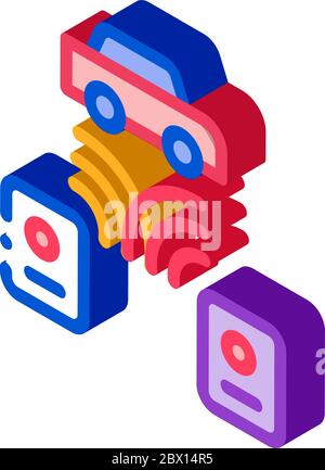 Code Car Grabber isometric icon vector illustration Stock Vector