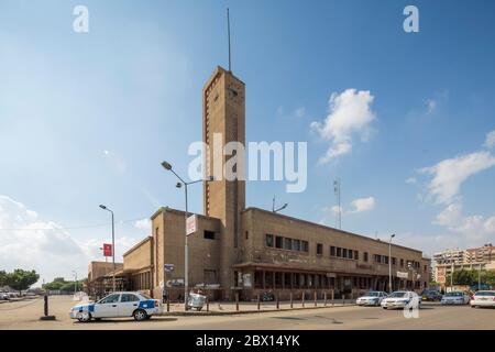 Railway station, 1930s, Port Said, Egypt Stock Photo