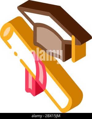 Academy Graduate Attributes isometric icon vector illustration Stock Vector