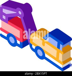Escape Machine Truck isometric icon vector illustration Stock Vector