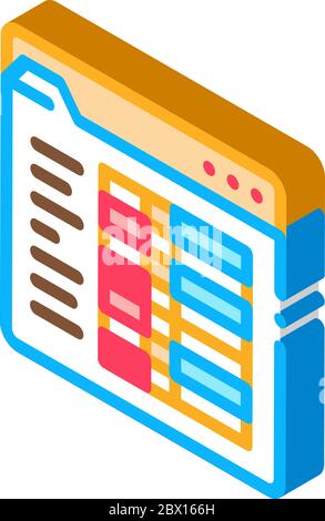 Student Statistics Folder isometric icon vector illustration Stock Vector