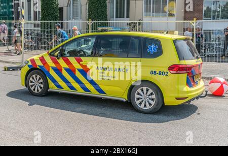 Nijmegen, The Netherlands 19th July 2018 - Small ambulance just outside the Via Gladiola in Nijmegen Stock Photo