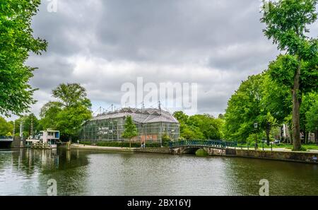 Amsterdam May 18 2018 - Hortus Botanicus seen from the New Herengracht Stock Photo