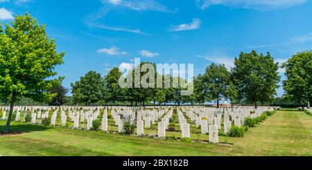 Groesbeek, The Netherlands 22 July 2017: Graves at the Canadian War Cemetery and Memorial Stock Photo