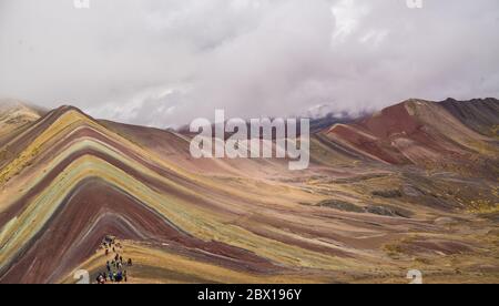 The Rainbow Mountains in Peru Stock Photo