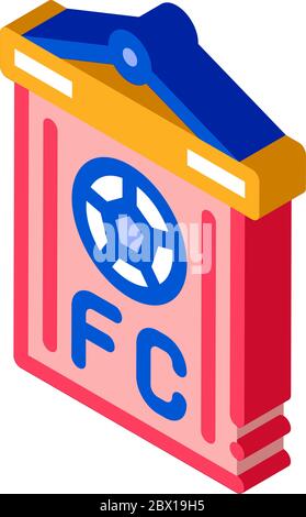 Soccer Command Flag isometric icon vector illustration Stock Vector