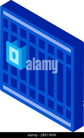 Police Prison Bar Gate isometric icon vector illustration Stock Vector