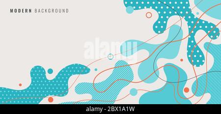 Abstract modern background blue dynamic shapes with line and spot. Vector illustration Stock Vector