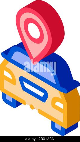 Geolocation Machines Logo isometric icon vector illustration Stock Vector