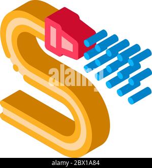 Firehose Water Spray isometric icon vector illustration Stock Vector