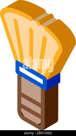 Shaving Brush Equipment isometric icon vector illustration Stock Vector