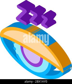 Half Closed Asleep Eye isometric icon vector illustration Stock Vector