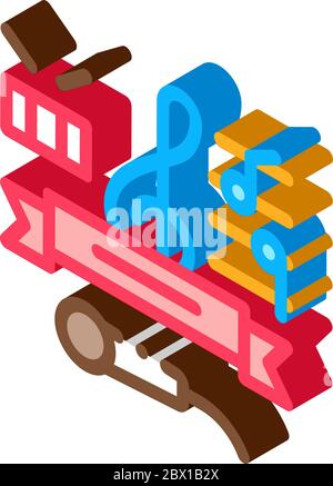 Music Lessons Graduation isometric icon vector illustration Stock Vector