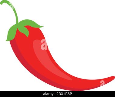 Mexican chili pepper red flat icon, vector illustration isolated on white background Stock Vector