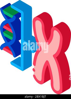 Chromosome And Molecule isometric icon vector illustration Stock Vector