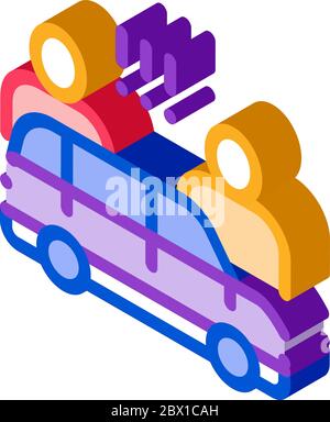 Quarrel between Car Drivers isometric icon vector illustration Stock Vector