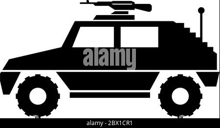 vector illustration military vehicle with mounted machine gun Stock ...