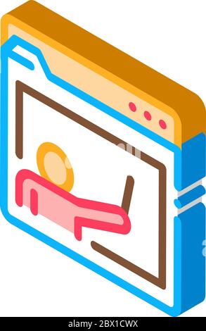 Student Personal Folder isometric icon vector illustration Stock Vector